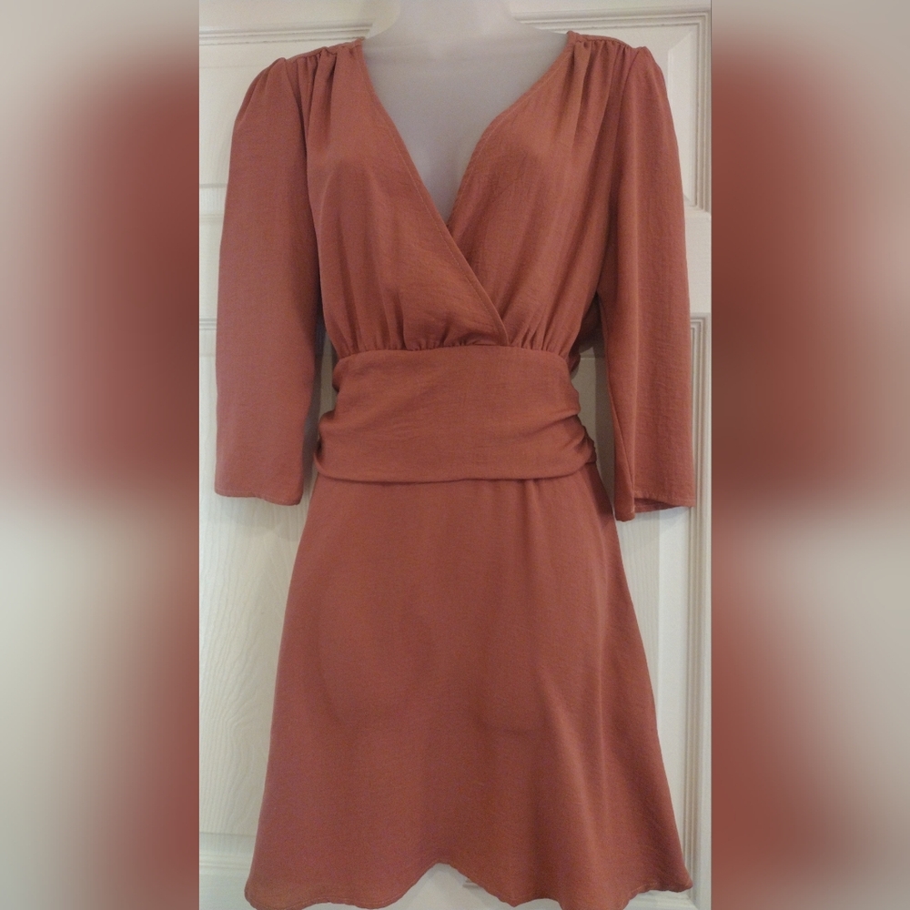 ASOS Rust Mini Dress with Wrap Front